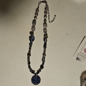 Elegant Blue Beaded Necklace